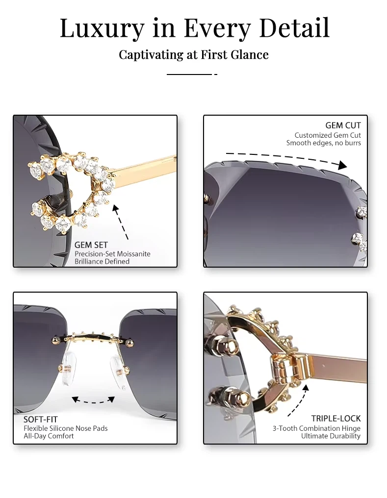 designer rimless eyeglasses 1